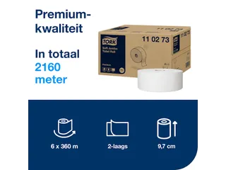 Toiletpapier Tork T1 Jumbo 2-laags Wit Premium 110273 - 8