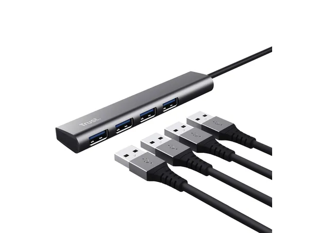 Hub Trust Halyx 4-port USB-A zilver
