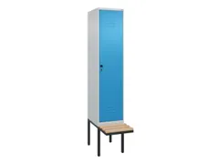 locker met bank,HxBxD 2120x400x815mm,1vak,vak B 400mm,draaigrendel