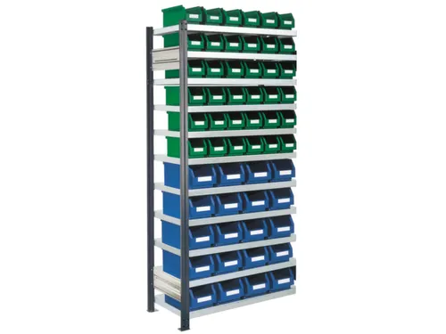 Bakkenstelling 2000x1000x400mm 56bakken PE groen/blauw vakl. 125kg