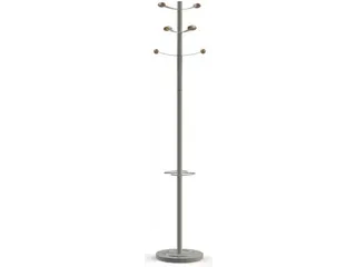 Unilux Kapstok Bouquet, Hoogte 175 Cm, 6 Kledinghaken, Grijs/Hout - 1