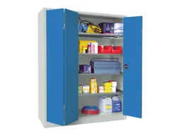 Vouwdeurkast 1950x1500x600mm 4legborden Verzinkt Ral7035 Front Ral5012