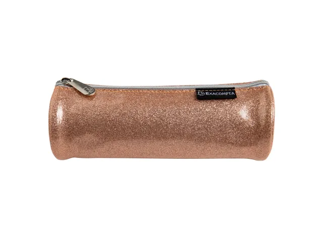 Pennenetui rond PU Glitter 4 kl ass