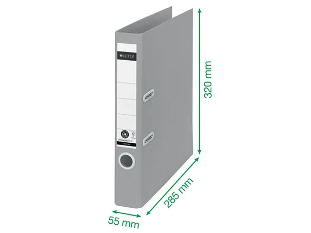 Leitz Qualitäts-Ordner 180°, A4, 10er Pack, 100 % recycelter Karton, 8,2 cm Rückenbreite, Wolkenmarmor-Papier, Schwarz, 10801095