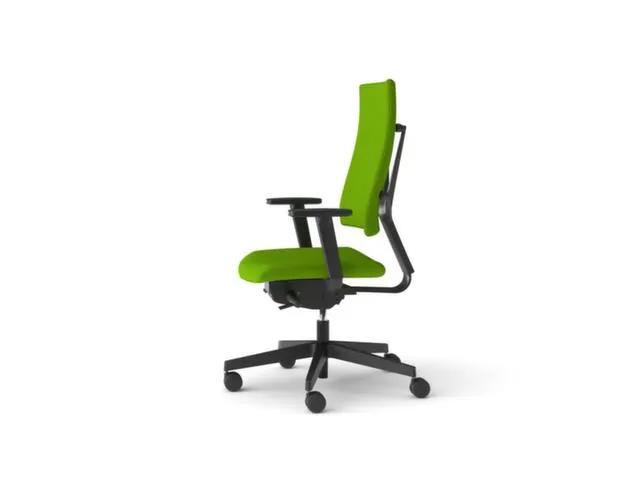 Siège De Bureau Pivotant Vert Piètement Noir Méc. Synchrone Avec Ac