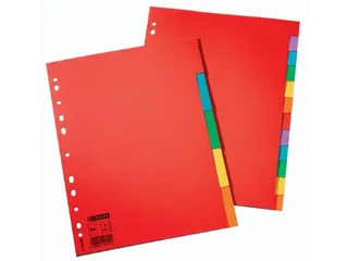 Tabblad A4 12 Tabs Karton 23-R Gekleurde Tabs - 1