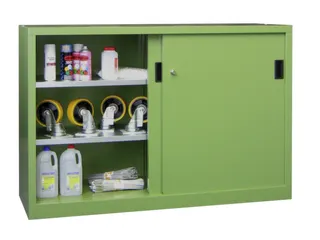 schuifdeurkast,HxBxD 1000x1500x600mm,RAL7035,front RAL3000 - 1