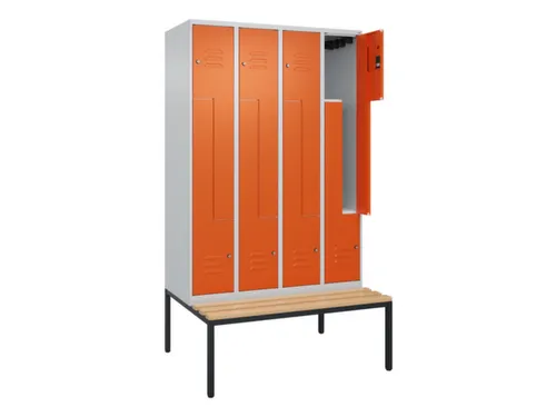 Z-garderobekast,HxBxD 2120x1200x815mm,8vak,vak B 300mm,cil.-slot