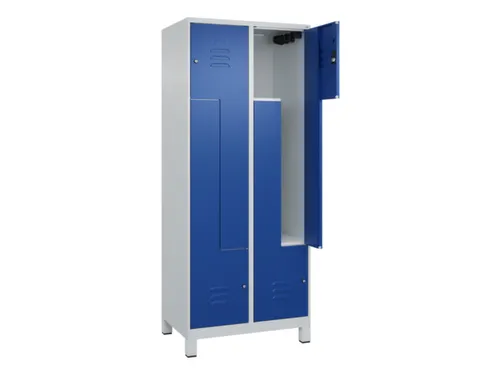 Z-garderobekast,HxBxD 1950x800x500mm,vak B 200/400mm,cil.-slot,voeten