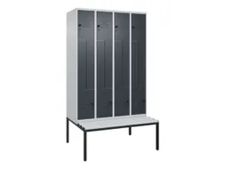Z-garderobekast,HxBxD 2120x1200x815mm,8vak,vak B 300mm,draaigrendel