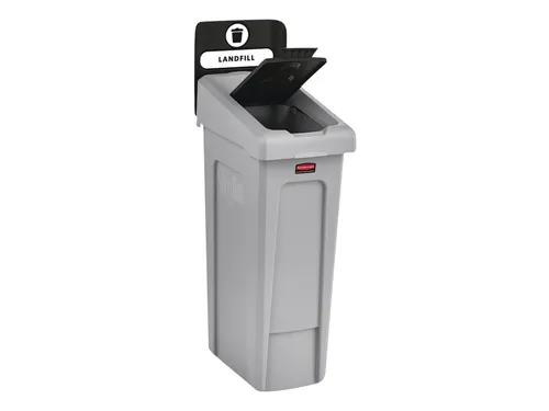 Deksel Rubbermaid Slim Jim Recyclestation gesloten zwart