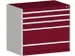 ladekast HxBxD 900x1050x650mm 5 laden romp Ral7035 front Ral3004 staal