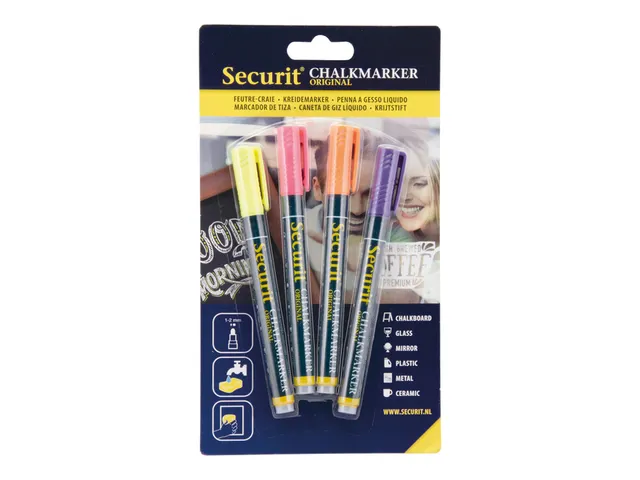 Krijtstift Securit Sma-100 Rond 1-2mm Assorti 4 stuks