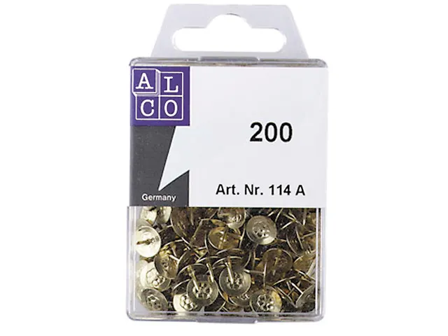 Punaises Alco 9mm messing 200 stuks in doosje