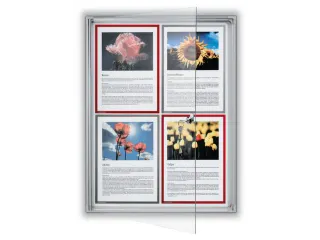 Infovitrine 4xa4 Whiteboard Voor Binnen Aluminium Frame Deur Acrylglas - 2