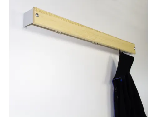 wandkapstok,HxL 90x1015mm,3jashaken,hout/staal,grenen/lichtgrijs