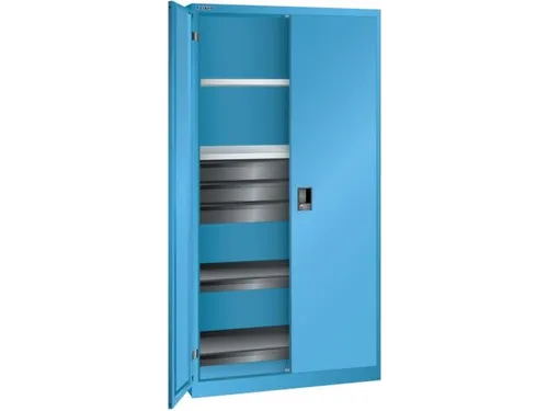 universele kast,HxBxD 1950x1000x580mm,4xStalen bodem,3lade(n),key lock