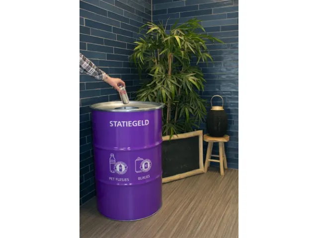 The BinBin Afvalbak Statiegeld met inwerpopening 200 Liter Paars