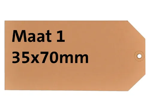 Label karton nr 1 200gr 35x70mm chamois 1000 stuks