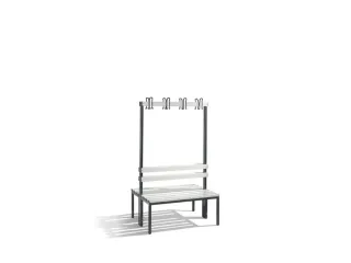 Omkleedbank L 1000Mm Pvc-Zitlatten Dubbelzijdige Hakenlijst Ral7021 - 1
