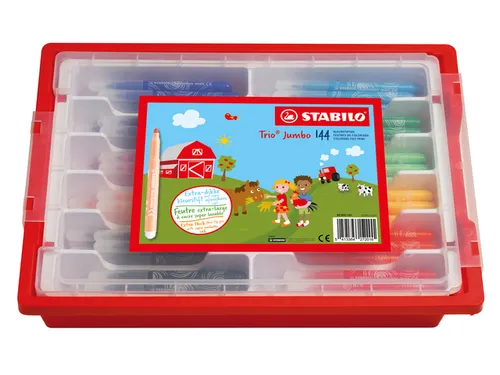 Viltstift STABILO Trio Jumbo 380 Classpack Assorti