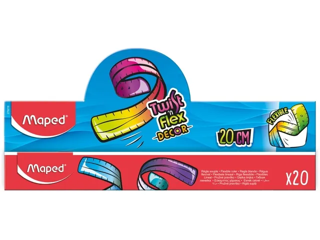 Règle Maped Twist'n Flex Animals 20cm display 20 pièces assorti