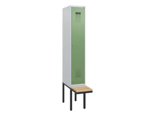 locker met bank,HxBxD 1950x300x815mm,1vak,vak B 300mm,cilinderslot