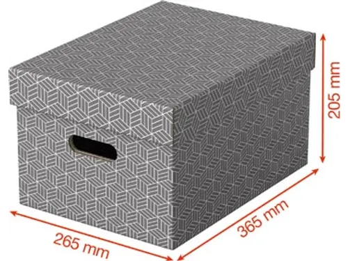 Home opbergdoos 26,5 x 36,5 x 20,5 cm grijs 3 stuks