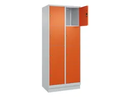 lockerkast,HxBxD 1950x800x500mm,2x4vakken,vak B 400mm,cil.-slot,sokkel