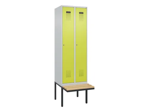 locker met bank,HxBxD 2120x600x815mm,2vak,vak B 300mm,cilinderslot