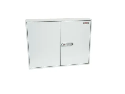 sleutelkast,400haak,HxBxD 550x730x140mm,romp grijs,front grijs