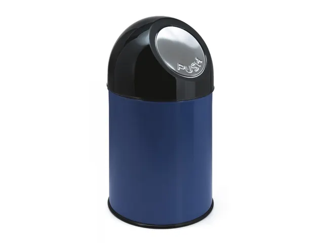 Afvalbak Met Pushdeksel 30 Liter Blauw