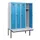 locker met bank,HxBxD 1950x1200x815mm,4vak,vak B 300mm,draaigrendel