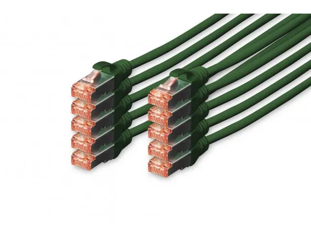 CAT 6 S-FTP patchkabel Cu LSZH AWG 27/7 Lengte 5m 10 stuks Groen