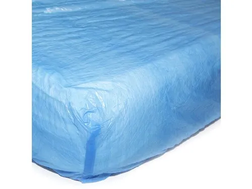 CPE matrasovertrekken blauw 30µ 210x90x20cm 10 stuks
