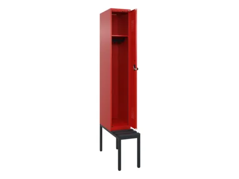 locker met bank,HxBxD 2120x300x815mm,1vak,vak B 300mm,draaigrendel