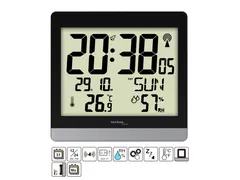 Digitale wandklok Technoline WS 8014 200x189x29mm zwart/zilver