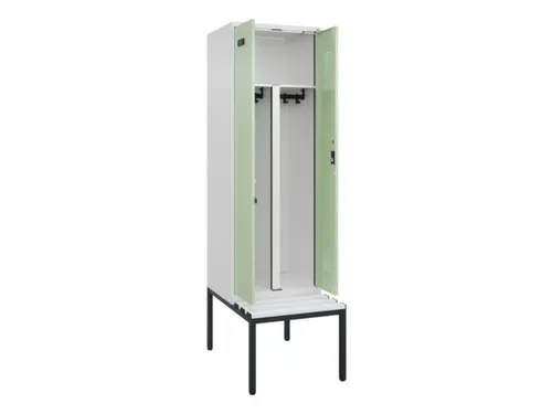 PBM-locker met bank,HxBxD 2120x600x815mm,2vak,vak B 300mm