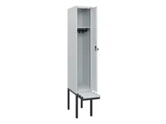 locker met bank,HxBxD 1950x300x815mm,1vak,vak B 300mm,draaigrendel