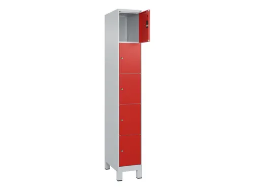 lockerkast,HxBxD 1950x300x500mm,1x5vakken,vak B 300mm,cil.-slot,voeten
