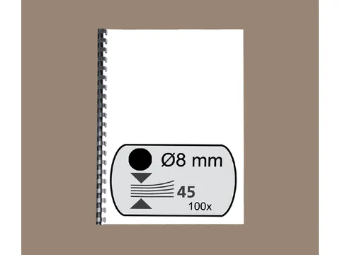 Bindrug GBC 8mm 21-rings A4 zwart 100stuks