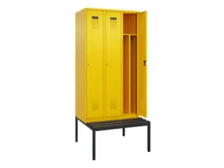 locker met bank,voor scheiding van kleding,HxBxD 2120x900x815mm,3vak