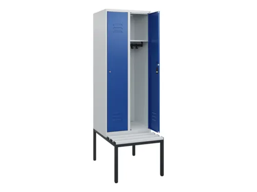 locker met bank,HxBxD 1950x600x815mm,2vak,vak B 300mm,cil.-slot
