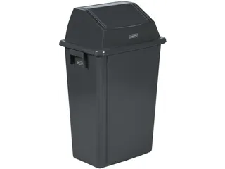 afvalbak,60l,HxBxD 735x460x333mm,wandmontage,romp PP grijs - 2