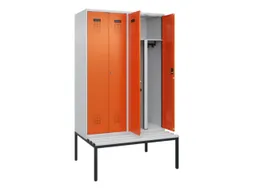 PBM-locker met bank,HxBxD 2120x1200x815mm,4vak,vak B 300mm