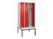 locker met bank,voor scheiding van kleding,HxBxD 2120x900x815mm,3vak
