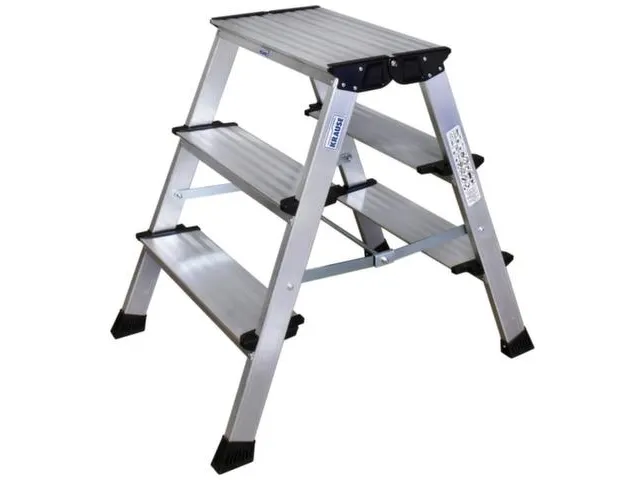 Vouwtrapje Aluminium H 650Mm Aan Beide Zijden Te Gebruiken 2X3Treden