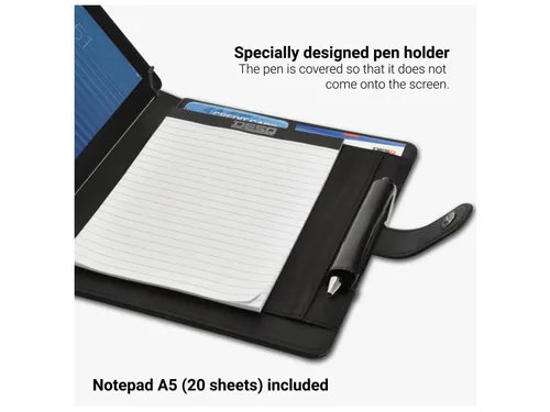 DESQ Schrijfmap voor tablet 7-10,4 inch met sluitclip Zwart