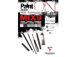 Mix Media Papier Clairefontaine A4 Paint On 27 vel 250gram assorti