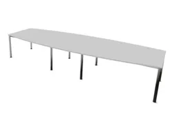 vergadertafel,HxBxD 740x4000x1400mm,vatvormig,MP-lichtgrijs
